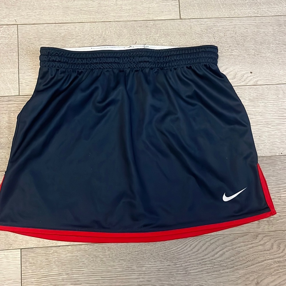 Navy and red athletic skirt